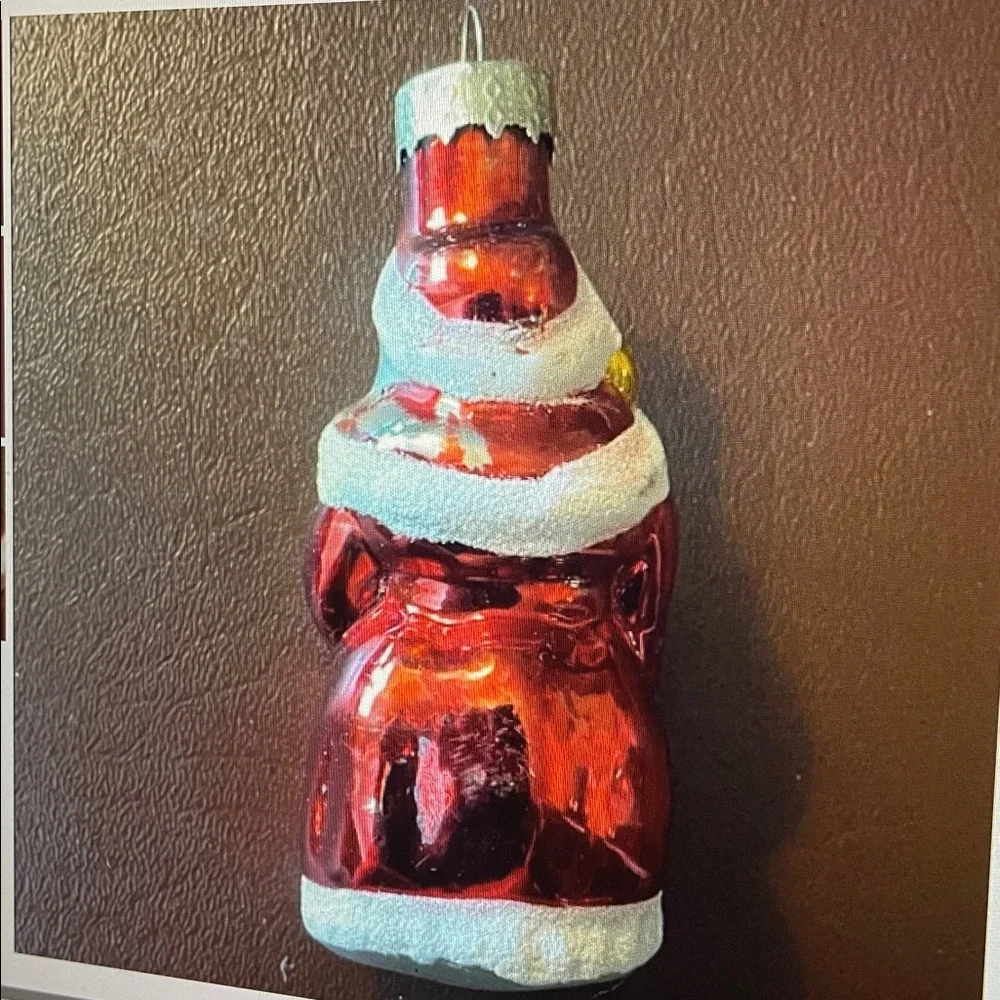 VTG Santa Claus Glass Ornament